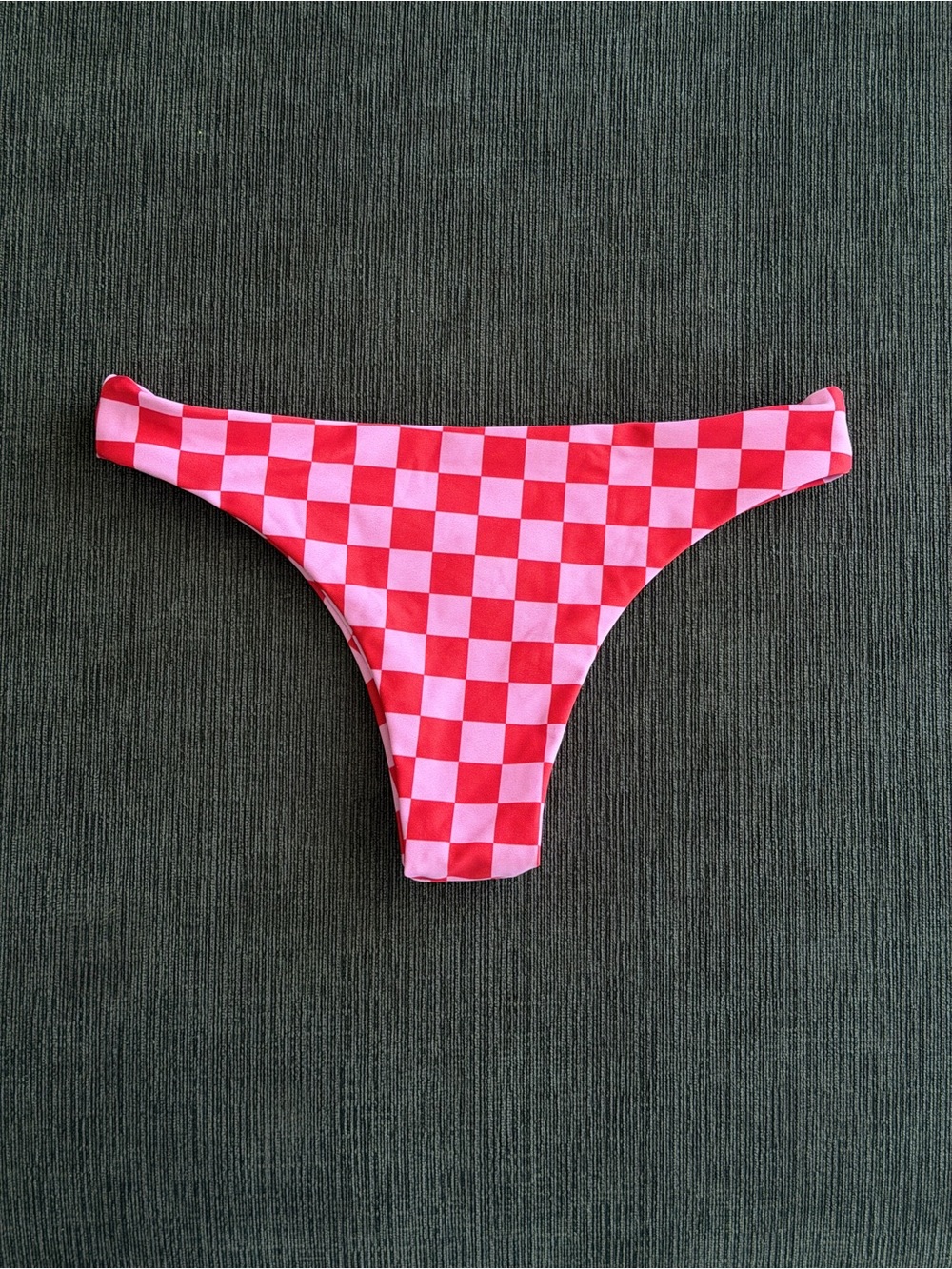 SKATIE Alana Bottom in Daytona - Pink & Red Checker Bikini Bottom